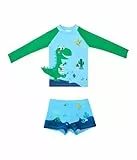 Trendy Boy Jungen Langarm Badeanzüge Rashguard Sets Badeanzug Sonnenschutz Schwimmkleidung für 2-12 Jahre (LA669-Blue, 6-8 Years)