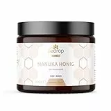bedrop Manuka Honig mit MGO 500+ 600g XXL Glas - 100% echter Premium Manukahonig aus Neuseeland mit zertifiziertem Methylglyoxal Gehalt (Analyse-Zertifikat)