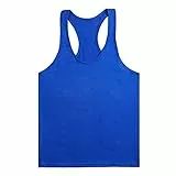UHouse Tank Top Herren Fitness Tank Tops Freizeit Unterhemd Basic Trägershirt Einfarbig Tank Top Casual Tanktop Casual Tank Tops Baumwolle Tanktop Blau XXL