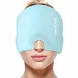 ONLYCARE Migräne Maske, Upgraded Kühlmaske Schlafmaske Kühlmütze Kühlhaube 360° Gel Surround kühlpads zur Linderung von Migräne, Kopfschmerzen