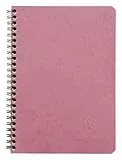 Clairefontaine 785366C - Spiralbuch Spiralheft Age Bag DIN A5 14,8x21 cm, 50 Blatt liniert, 90g, Einband gekörnt mit Lederstruktur, Altrosa, 1 Stück