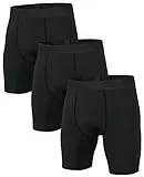 Niksa 3er Pack Herren Kompressionsshorts,Schnelltrocknendes Baselayer Unterhose Tights Kurz hochwertig Schwarz XXL