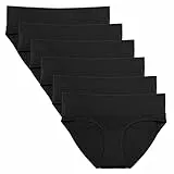 Intimate Portal Umstandsunterhosen Damen Baumwolle Umschlagbar für Schwangerschaft und Wochenbett weich atmungsaktiv 6er Pack Schwarz M