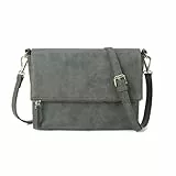 Gladdon Damen Klein Handtasche Umhängetasche,Crossbody Tasche Schultertasche Elegant Clutch Messenger PU-Leder Taschen Für Täglich Arbeit Einkaufen(dunkelgrau)