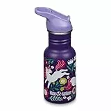 Klean Kanteen Fahrrad Trinkflaschen Classic Narrow (Flip Sport) mit Trinkverschluss aus Edelstahl in der Farbe Lila mit einem Volumen von 355 ml, 1011206
