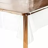 Segus Transparente PVC-Tischdecke, 140X220, Abwaschbar, Rechteckig, Transparent, für Innen und Außen