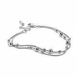 KIM JOHANSON® Edelstahl Damen Armband *Nova* in Silber, Gold & Roségold | Armkette mit vielen beweglichen Kugeln | Wasserfest | Frauen Boho Schmuck | Kreise | Verstellbare Länge | Inkl. Schmuckbeutel