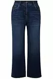 Ulla Popken Damen große Größen Übergrößen Plus Size Jeans Mary, weites Bein, 5-Pocket-Schnitt, Komfortbund
