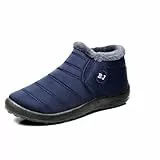 Boojoy Winterstiefel, rutschfeste Winter-Schneestiefel für Damen und Herren, warme Schlupfstiefel für den Außenbereich (Blue, Erwachsene, Damen, 40, Numerisch, EU Schuhgrößensystem, M)