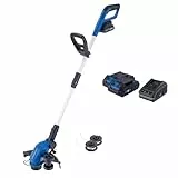 Scheppach Akku-Rasentrimmer C-LT300-X 20V Kantenschneider | Schnittbreite 300mm | Fadenlänge 3m | Höhenverstellung bis 270mm | Neigung 0°- 90° | 2 Fadenspulen | mit 2x2Ah Akku, Ladegerät & Ersatzspule