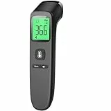 Fieberthermometer Kontaktlos, Stirnthermometer mit sofortigen genauen Messwerten, Fieberalarm, LCD-Anzeige und 35 Speicherabruf, Digitales Infrarot Thermometer für Kinder und Erwachsene (Tiefschwarz)
