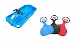KHW | Lenkschlitten Snow Fox Set | Iceblue | Made in Germany | inkl. Po-Rutscher farblich Sortiert | ideal für winterlichen Fahrspaß