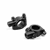 Aiuphing spiegelhalterung motorrad, 2 Stücke 8mm motorrad spiegeladapter, Aluminium motorrad lenkerhalterung für 22mm (7/8') Lenker universal, Schwarz (22mm M8 Halterung Halter)