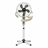 Fakir prestige VC 360° Rotating - Standventilator mit 360° Rotation I Ventilator mit Timer, 3 Geschwindigkeitsstufen & Fernbedienung I Höhenverstellbar von 126 - 149 cm I Silber/Dunkelgrau I 55 Watt