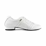 Portdance Herren Tanzschuhe/Dance Sneakers PD Casual - Leder Weiß - Rauledersohle [EUR 42]