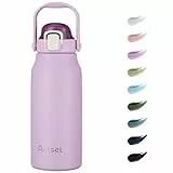 Autsel Edelstahl Trinkflasche mit Strohhalm 1.7L Flasche Große Trinkflasche aus Metall Outdoor Flasche BPA-freikanne für Camping Fitness