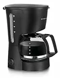 Emerio Filter Kaffeemaschine klein | 0.6L Glaskanne für bis zu 5 Tassen frischen Kaffee | herausnehmbarer Permanent-Filter | Anti-Tropf-Funktion | 40 Min. Auto-Off | 600 Watt | BPA frei | CME-116801