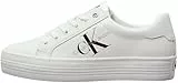 Calvin Klein Damen Vulcanized Sneaker Flatform Laceup Plateau, Weiß (Bright White), 36
