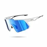 Fahrradbrille Herren Schnelle Brille Damen, UV400 Sonnenbrille Schutzbrille mit Verstellbaren Nasenflügel + Bügel, TR90 Frame MTB Sportbrille Laufbrille Sunglasses für Fahrrad Angeln Ebike, Blau
