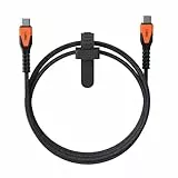 URBAN ARMOR GEAR UAG Robustes Kelvar Stromkabel, USBC auf USBC, 1,5 m, Power Delivery PD 60 W, verstärktes Schnellladekabel, kompatibel mit iPhone 15, Galaxy S23, MacBook und iPad Pro, Schwarz/Orange