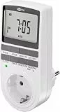 goobay - Zeitschaltuhr digital mit 16 Programmen - Zeitschaltuhr Steckdose mit Zufallsmodus zum Einbruchschutz - Timer Steckdose inkl. 100 Tage Back-up Akku - 3680W - 230V (AC) - 16A - 64900