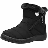 Eagsouni Winterstiefel Damen Winterschuhe Wasserdicht Warm Plush Gefütterte Schneestiefel Stiefeletten Winter Outdoors rutschfeste Stiefel Boots,Schwarz C,43 EU