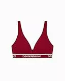 Emporio Armani Damen Iconic Logoband Gepolsterter Triangel-BH Rot M, rot, M