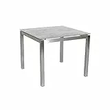 Greemotion Bistrotisch Sydney Edelstahl Glaskeramikplatte ca. 90 x 74 x 90 cm Silber/Grau