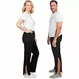 Dobsom Reha Hose Damen und Herren I Jogginghose seitlich zu öffnen I Sporthose Trainingshose mit durchgehendem Reissverschluss | Gr. M | Kurzgröße | Kurze Beinlänge