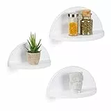 Relaxdays Wandregal Set, 3 Verschiedene Größen, Wandablage für Flur, Küche & Wohnzimmer, Schweberegal Deko, MDF, weiß
