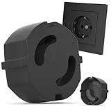 REDTRON 20×Steckdosen Kindersicherung, Steckdosensicherung Baby Kleinkinder, Schutz vor Stromschlägen, Steckdosensicherung Mit leimfreien, Schwarz