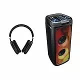 BLAUPUNKT DJ Outdoor Set mit 300W Bluetooth Lautsprecher und Kopfhörer kabellos Bluetooth Over Ear – Partybox mit LED, FM, USB, AUX & Mikrofon