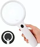 weswose Lupe mit Licht, 14 LED-Licht - 30X/60X Leselupe, Handlupe mit Doppellinse für ältere Menschen zum Lesen, Beleuchtete Lupe für Handwerk, Lesen, Inspektion, Münzen, Juwelier