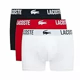 Lacoste 3 Boxershorts Schwarz/Weiß/Rot, Herren, kurz, Stretch, Schwarz , S
