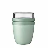 Mepal Müslibecher to go, praktischer Joghurtbecher to go - Unterteilung für Joghurt & Müsli - Geeignet für Gefrierschrank, Mikrowelle & Spülmaschine - 500 ml + 200 ml - Nordic Sage