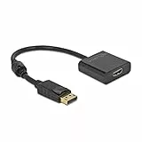 Delock Adapter DisplayPort 1.2 Stecker zu HDMI Buchse 4K Aktiv schwarz