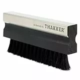 THAKKER William's Black Goatee Even Darker - Premium Schallplattenbürste mit 100% Ziegenhaar | Antistatisch | Vinyl-Bürste für Nass- & Trockenreinigung | Echtholz-Griff | Retro-Design | kein Nylon