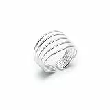 Silverly Zehenringe aus Massivem 925er Silber für Damen | Midi-Zehenring für den Kleinen Finger | Sterling Silber Ring Damen | Polierter Verstellbarer Ring mit Fünf Bändern