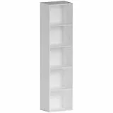 Vida Designs Oxford Bücherregal mit 5 Ebenen, würfelförmig, weiß, Holz-Regaleinheit für Büro, Wohnzimmermöbel