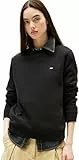 Tommy Jeans Damen Pullover Crew Neck Rundhalsausschnitt, Schwarz (Black), XL