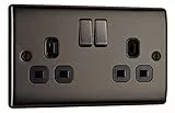 BG Electrical NBN22B-01 Doppel-Schaltersteckdose, schwarzer Nickel, 13 A