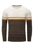 Meilicloth Strickpullover Herren Pullover Winter Feinstrick Winterpullover mit Rundhalsausschnitt Männer Basic Pulli Freizeitpullover Fleecepullover Klassischer Langarmshirt Sweatshirt Aprikose L