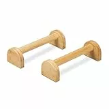 Relaxdays Liegestützgriffe, 2er Set, Parallettes Bambus, HBT: 10 x 12 x 36 cm, Calisthenics, Handstand Stütze, Natur
