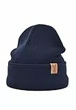 ELKLINE Strickmütze mit Kaschmir Beanie unifarben, Farbe:dunkelblau