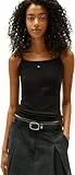 Tommy Jeans Damen Top Essential Strap mit Spaghettiträgern, Schwarz (Black), S