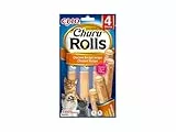 INABA Churu Rolls mit 59% Hühnerfleisch Katzen Leckerlies, Getreidefrei, Zuckerfrei, Perfekt zum Verstecken von Tablette, Keine Nebenerzeugnisse, Weiche und Saftige Kausnacks Kausticks für Katzen 40g