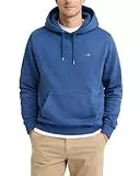 GANT Herren Reg Shield Hoodie Kapuzenpullover, Vintage Blue, L EU