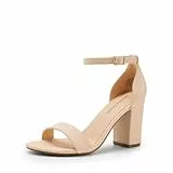 DREAM PAIRS Damen-Sandalen mit Absatz,Size 38,Nackt-Nubuck,DWUMHS2534