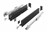 GTV Schubladensystem AXIS PRO - Schubkastengarnitur mit Vollauszug und Soft-Close - Länge 500 mm - Höhe 86 mm - Farbe Schwarz