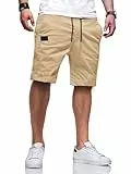 COOFANDY Herren Beige Cargo Shorts mit praktischen Taschen und Kordelzug